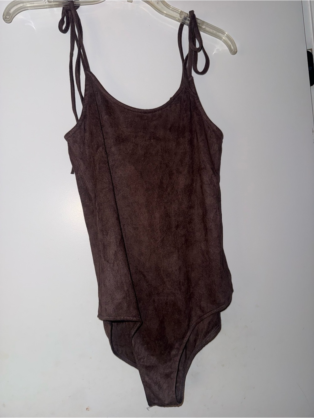 Me to We Brown Tie-Shoulder One-Piece Bodysuit